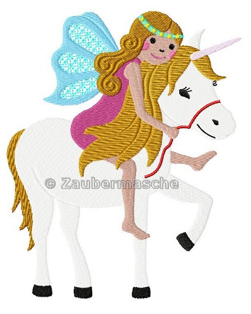 Elisa auf dem Einhorn