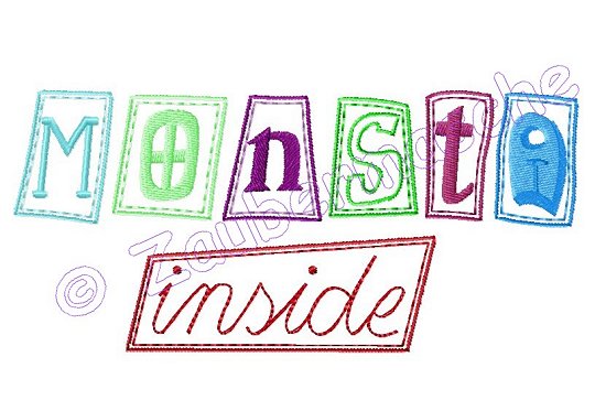 MONSTA inside, nur gestickt