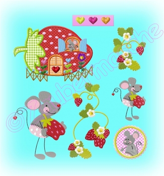 Erdbeer-Maus im Erdbeer-Haus, gr. Serie